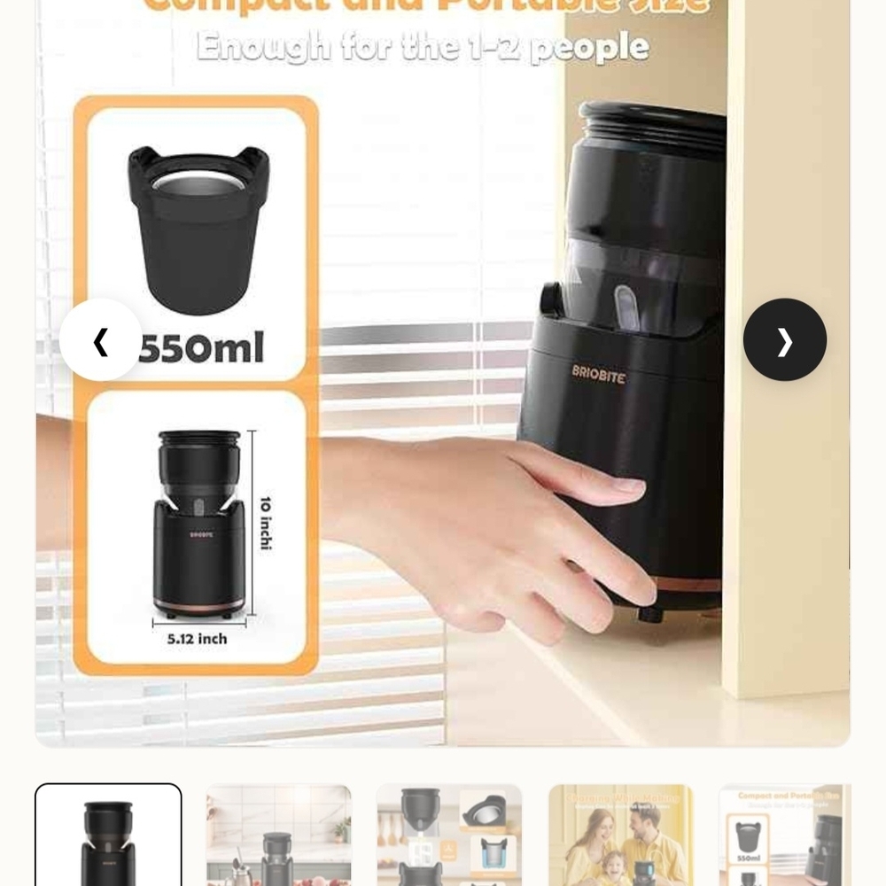 Briobrite Portable Ice Cream Maker with USB Charger - Black New In Box - Picture 6 of 8